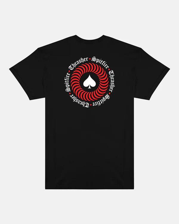 THRASHER X SPITFIRE - THE END OATH T-SHIRT	BLACK