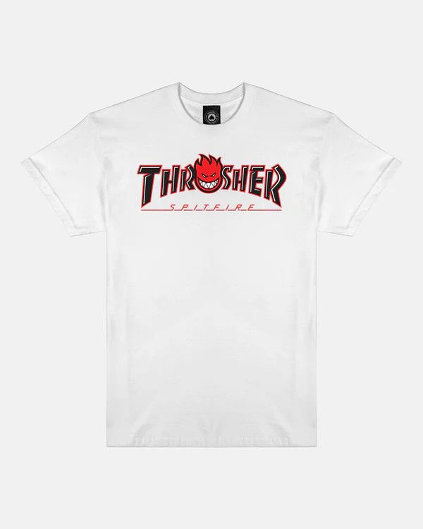 	THRASHER X SPITFIRE - BIG HEAD OUTLINE T-SHIRT	WHITE