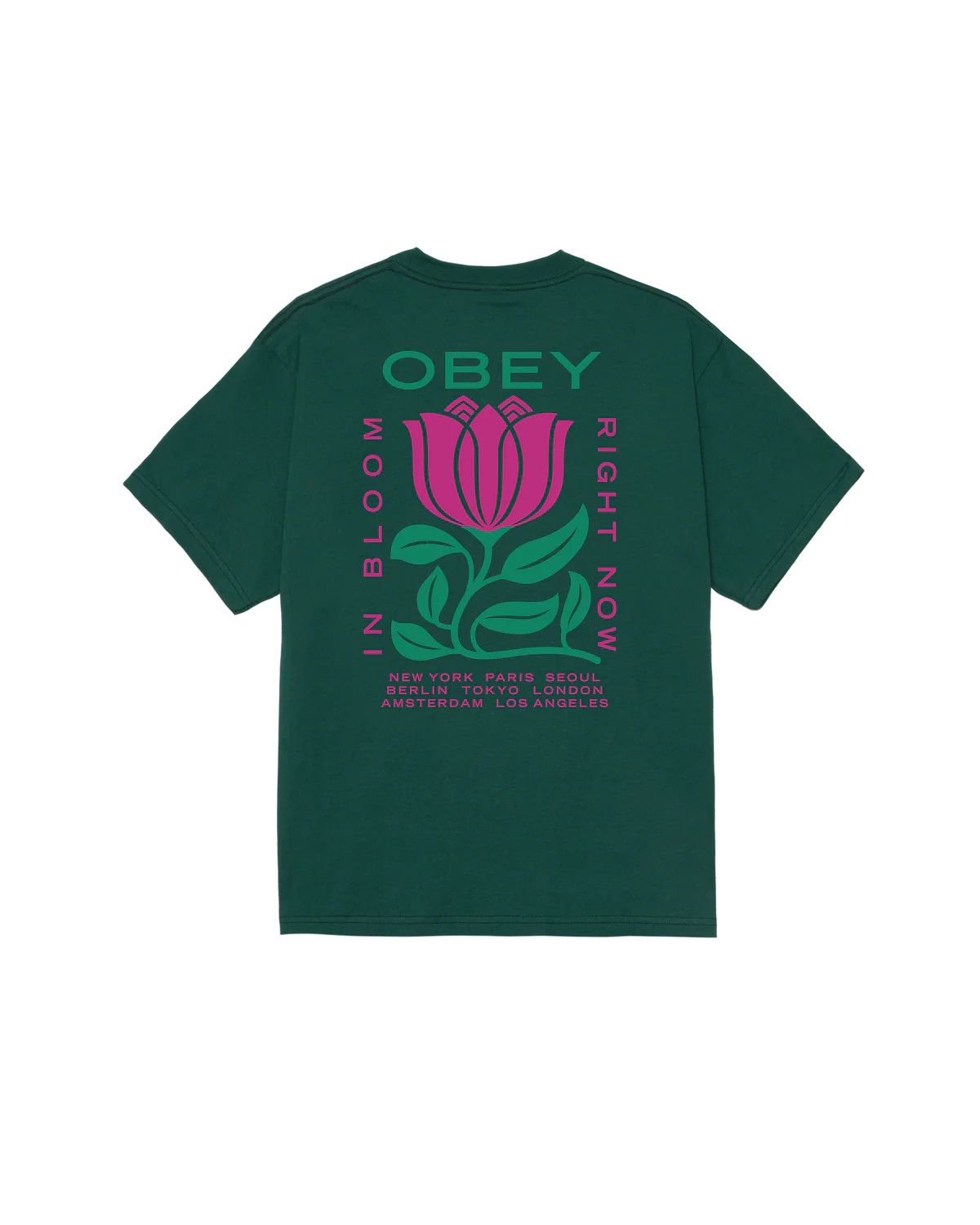 OBEY IN BLOOM TEE RAINFOREST