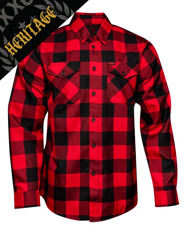 RED RUM HERITAGE FLANNEL - MENS	RED/BLACK