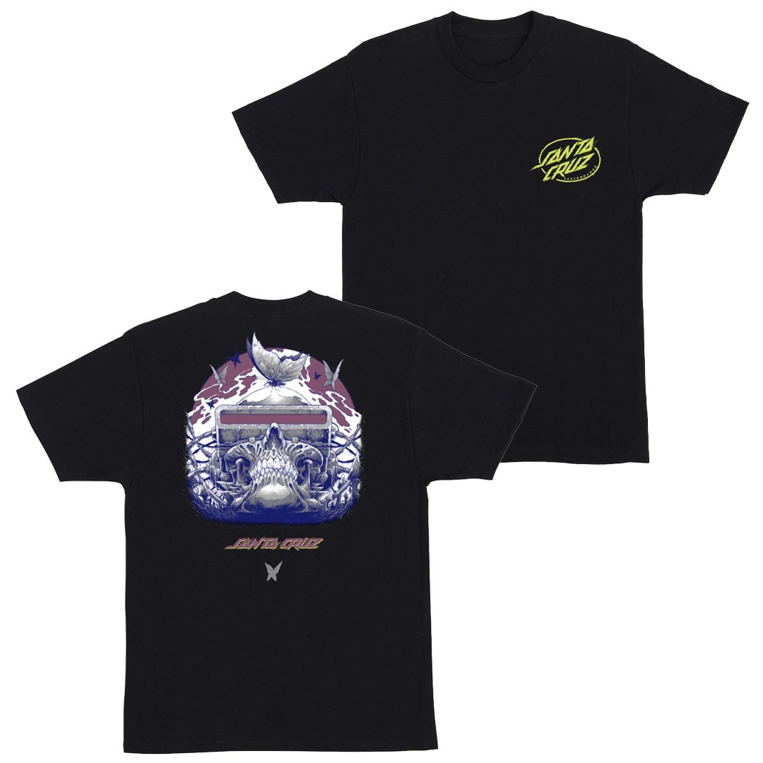 SANTA CRUZ T-SHIRT WOOTEN CYBER SKULL BLACK
