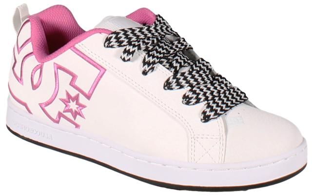 DC Court Graffik  WOMEN White Pink Battleship