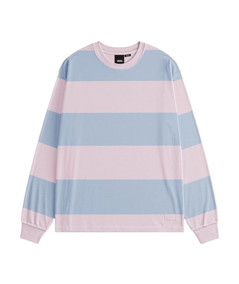 Rugby Stripe LS Knit Pale Petal