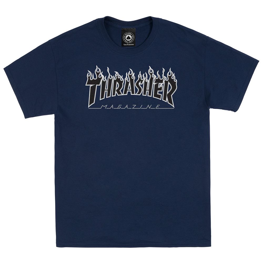 FLAME LOGO T-SHIRT NAVY BLACK