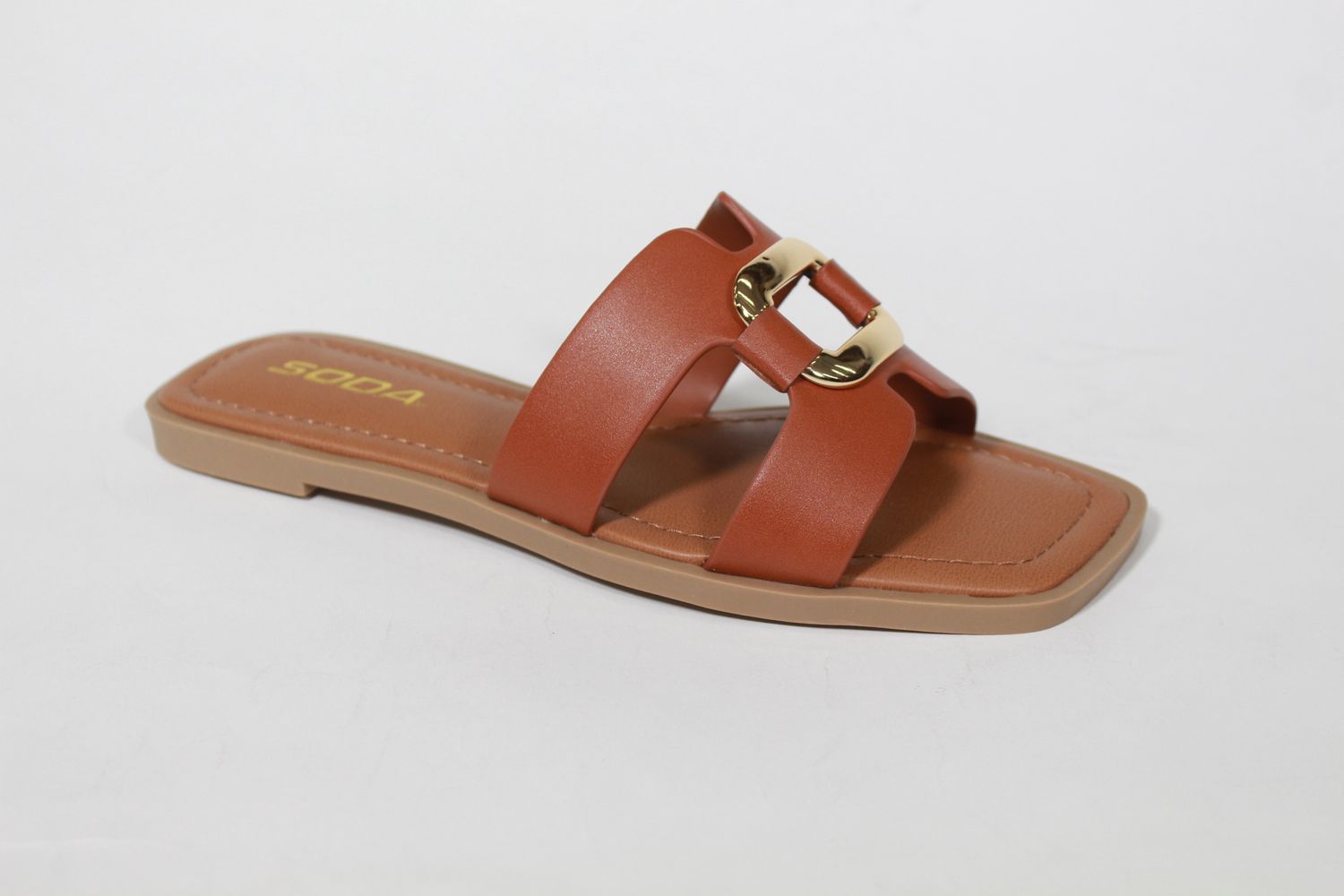FENG by City Classified Sandals for Women in color Cognac