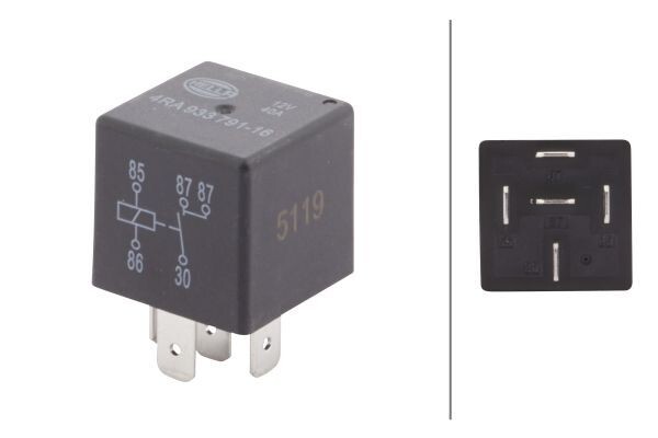 HELLA 4RA 933 791-161 Relay, main current - 12V - 5-pin connector