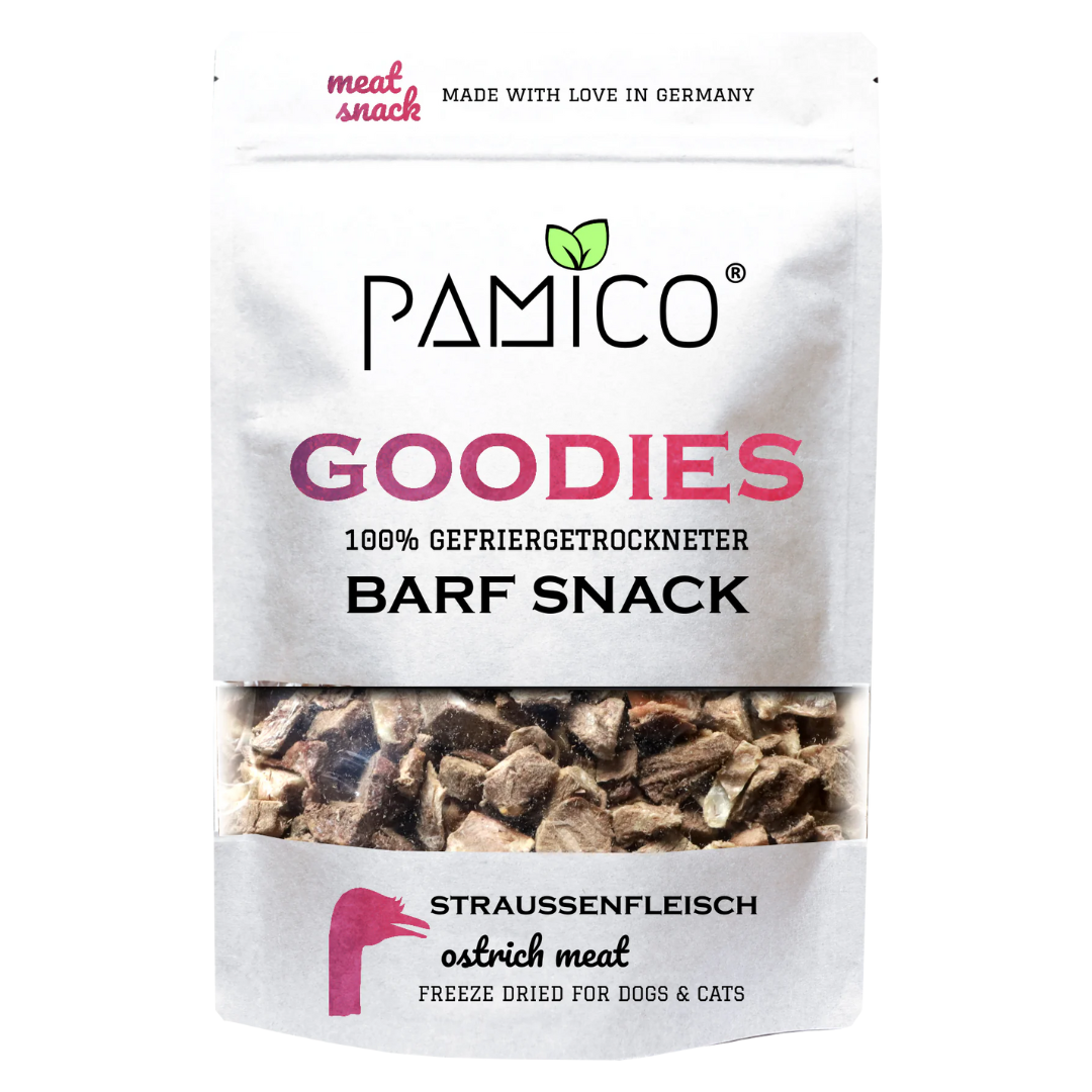 Pamico Goodies Gevriesdroogd Struisvogelvlees