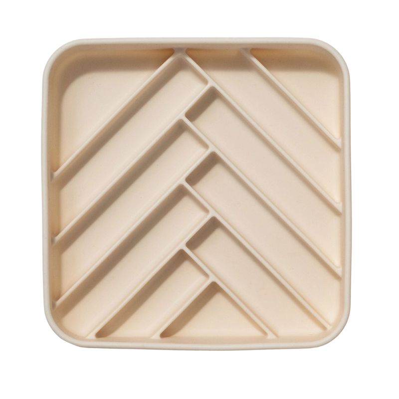 Chevron slowfeeder bowl