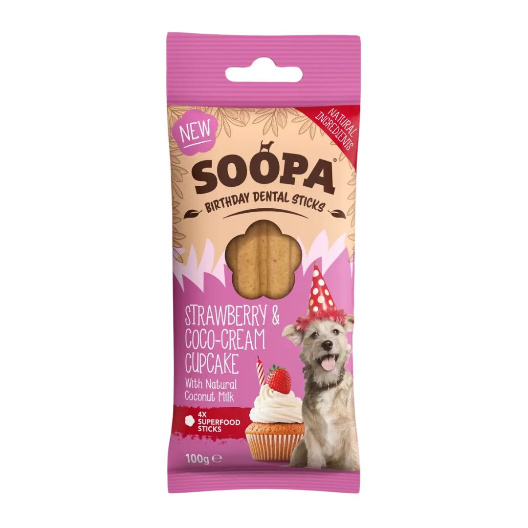 Strawberry &amp; Coco-Cream Cupcake Dental Sticks