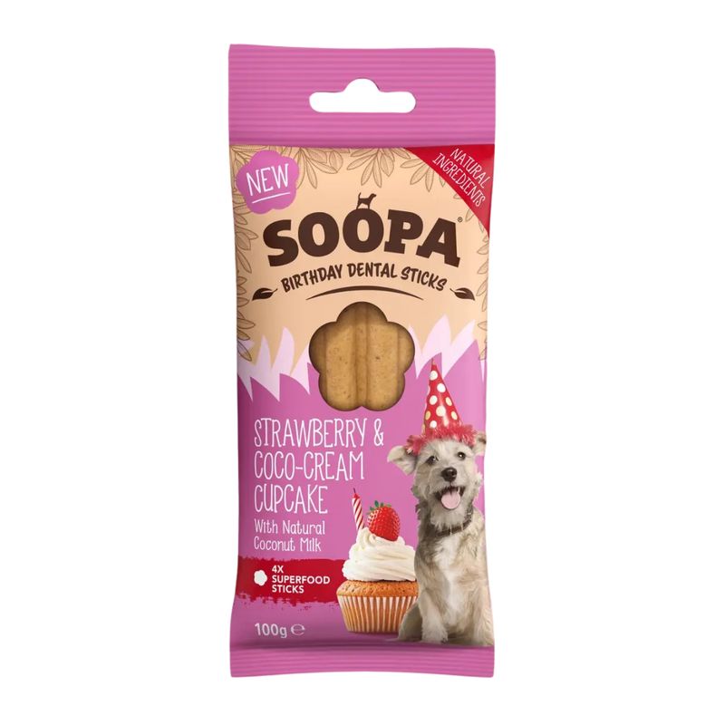 Strawberry &amp; Coco-Cream Cupcake Dental Sticks