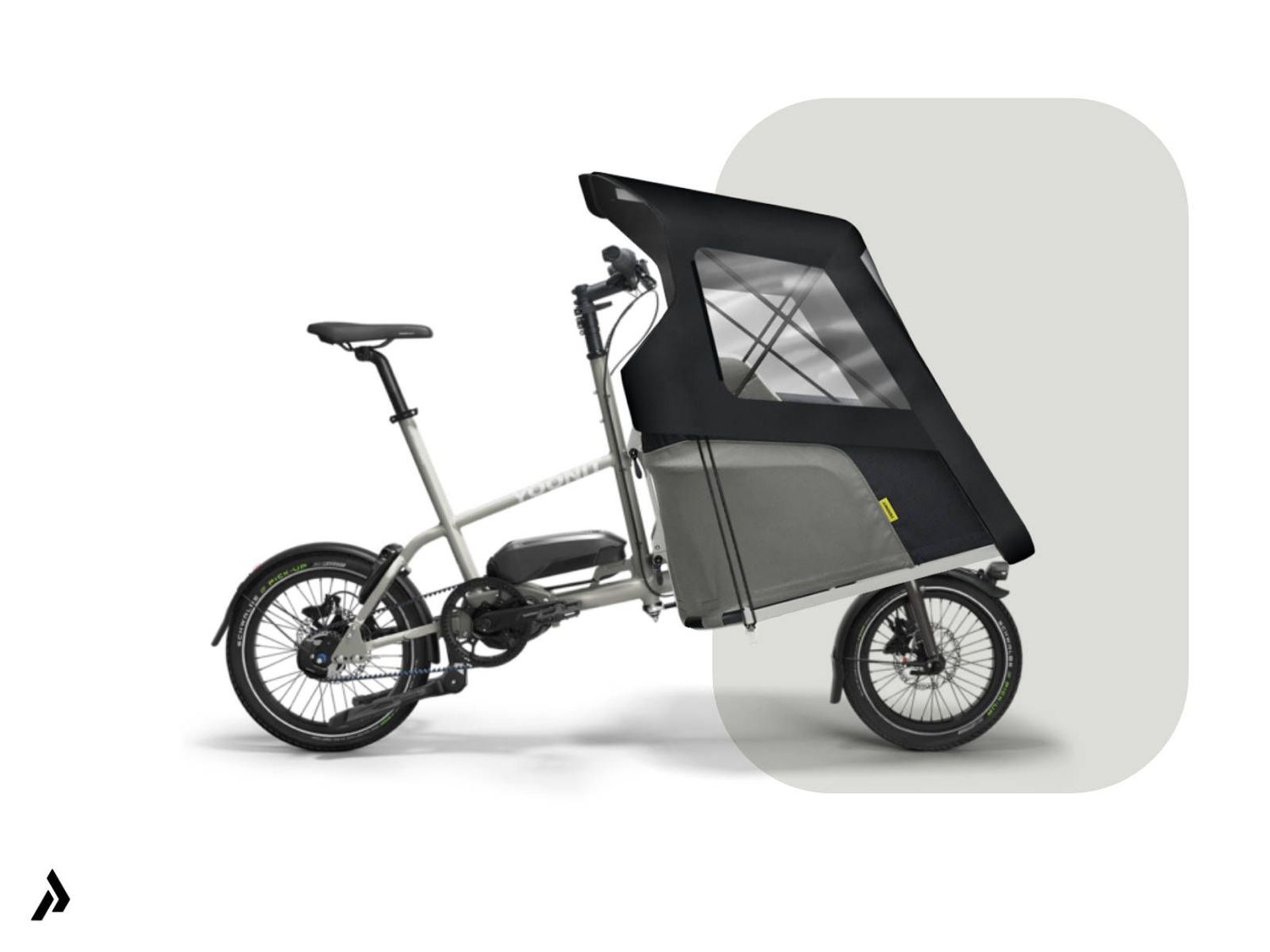 YOONIT Family Up E-Bike: mit Kind unterwegs!, Antrieb: Riemen (Gates), Rahmenfarbe: NEU: Rolling Stone (Grau, beton, matt)