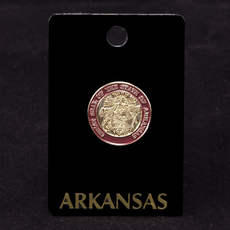 Burgundy State Seal Lapel Pin