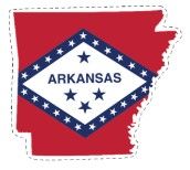 Arkansas Shape Flag Sticker