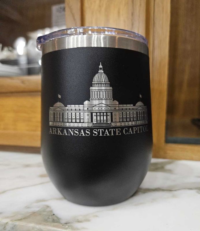 AR State Capitol Black 12oz Tumbler