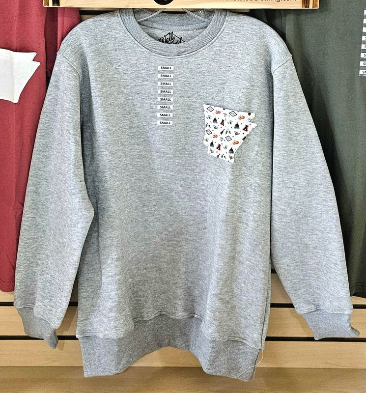 Well Stated Arkansas Pattern Pocket Sweatshirt