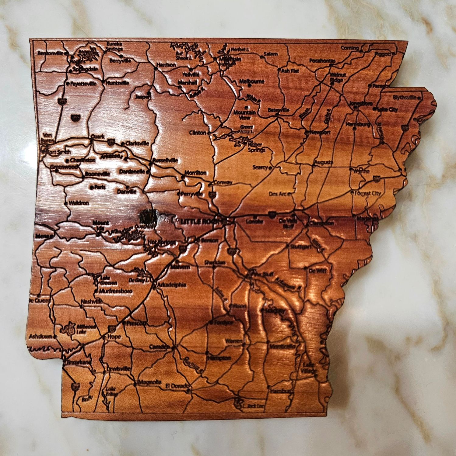 4&quot; Arkansas Road Map Coaster