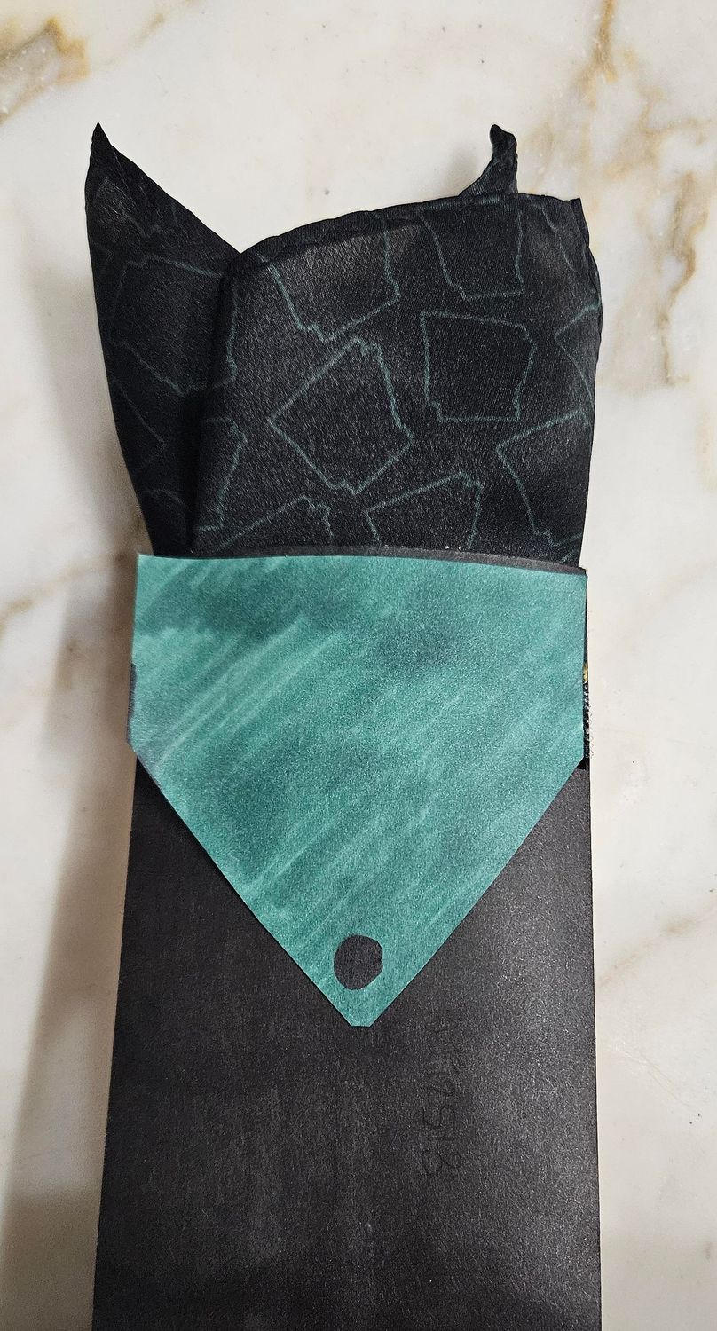 Black With Green AR Pocket Square