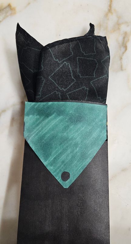 Black With Green AR Pocket Square