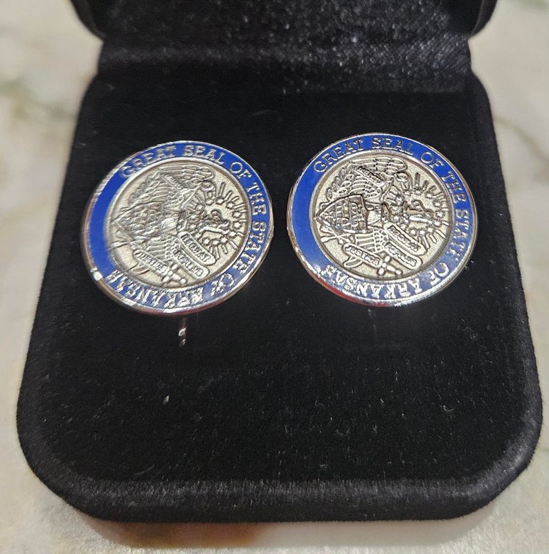 Silver State Seal Cuff Links