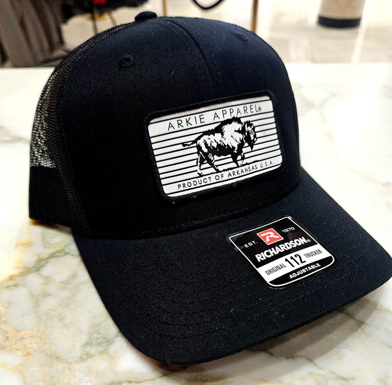 Arkie Apparel Hats Buffalo Line Black/Black