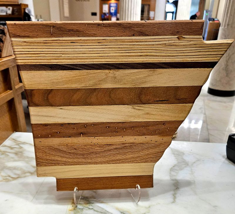 Striped Wood AR Shaped Cutting Board