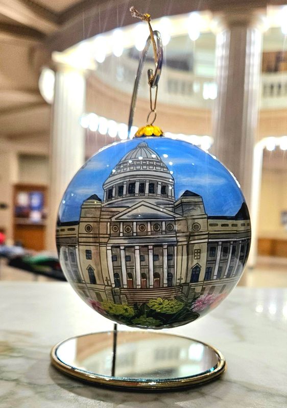 4&quot; Glass Ball State Capitol Ornament