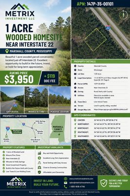 1.03ac Residential Lot , Marshall County MS