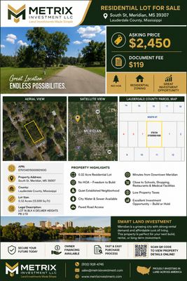 0.32ac Nice residential lot in Lauderdale County, MS. No HOA !!