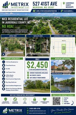 0.22ac Nice residential lot in Lauderdale County, MS. No HOA !!