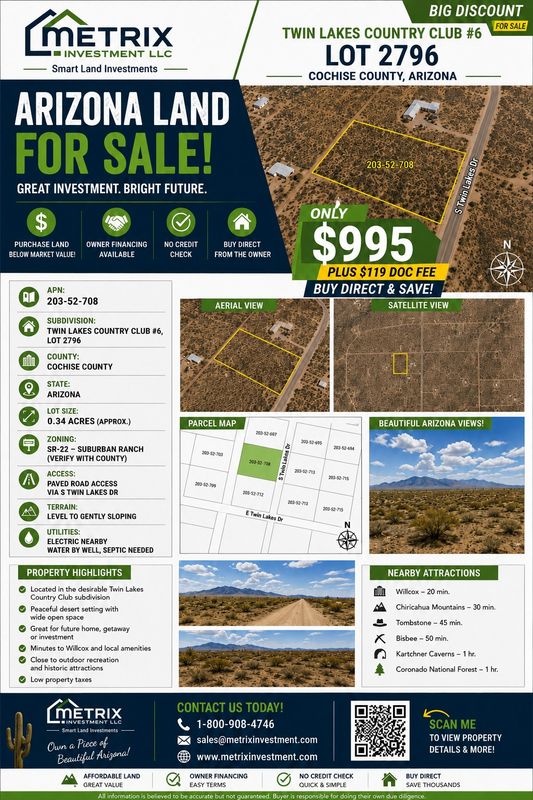 0.34ac Lot in Cochise County AZ