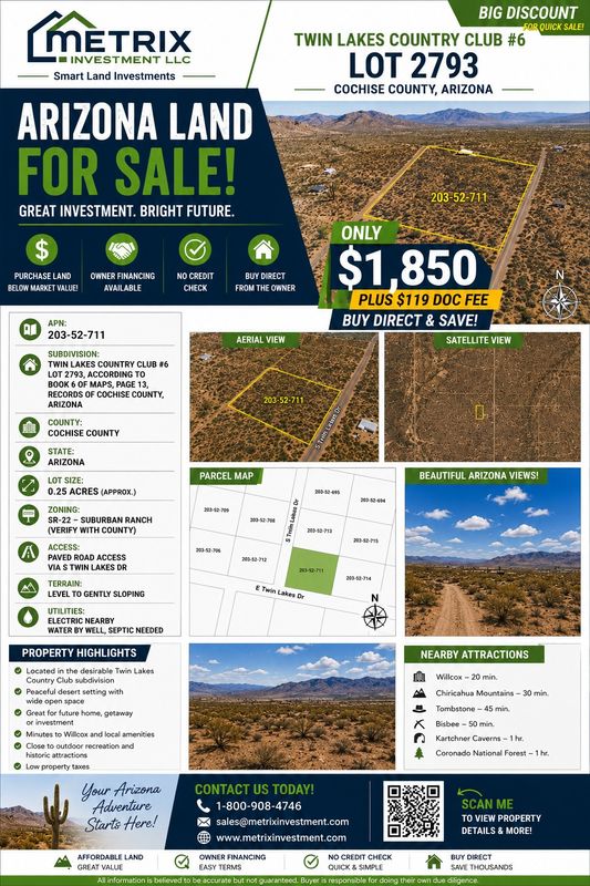0.25ac Lot in Cochise County AZ