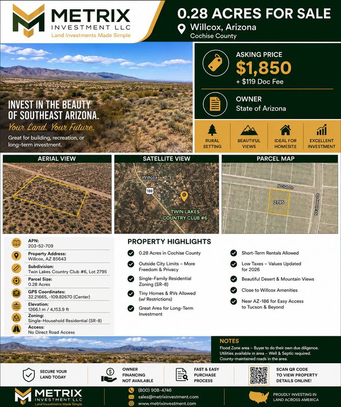 0.28ac Lot in Cochise County AZ