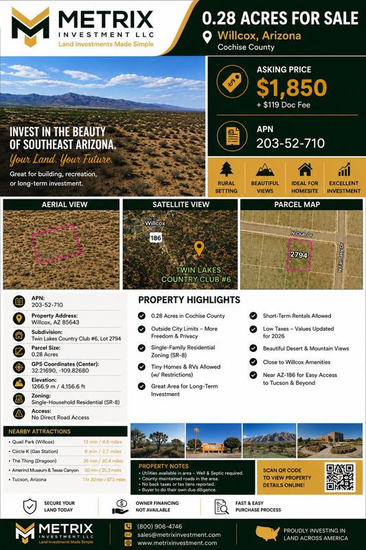 0.28ac Lot in Cochise County AZ