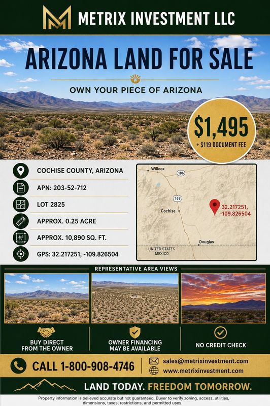 0.25ac Lot in Cochise County AZ