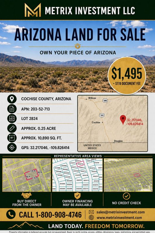 0.25ac Lot in Cochise County AZ