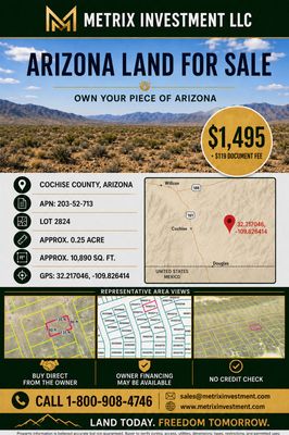 0.25ac Lot in Cochise County AZ