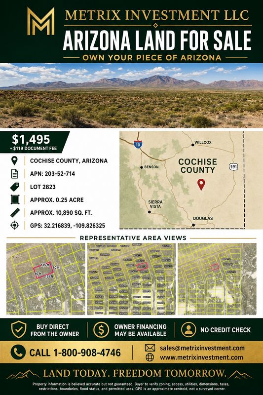 Affordable 0.25ac Lot in Cochise County AZ