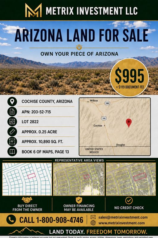 0.25ac Lot in Cochise County AZ