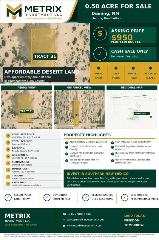 0.5 acre Luna County New Mexico