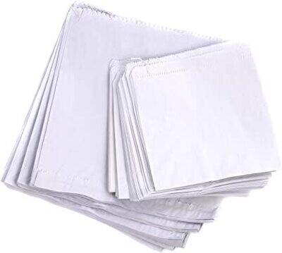 White Strung Paper Bags 8 1/2 x 81/2