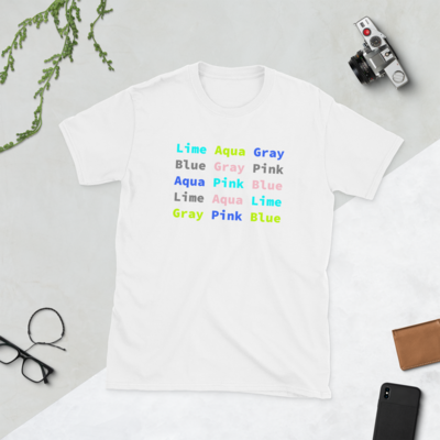 English Stroop Effect Unisex T-Shirt – Cognitive Test Tee for Scientists &amp; Geeks