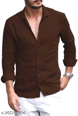 Dark brown shirt || Men&#39;s cotton shirt
