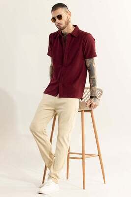 Formal half shirt for men || Maroon half shirt for men