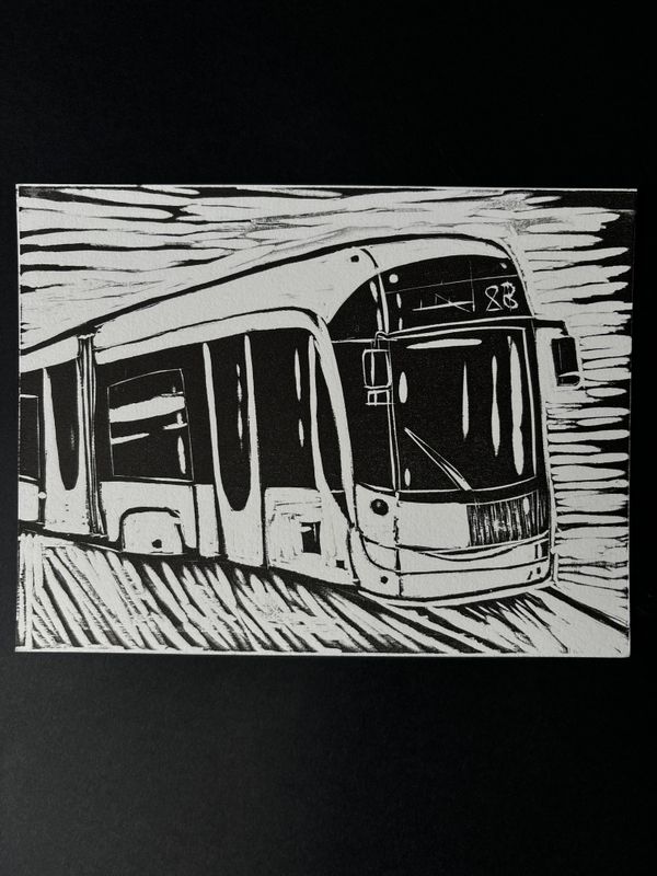 tram (black and white)