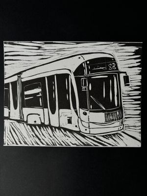 tram (black and white)