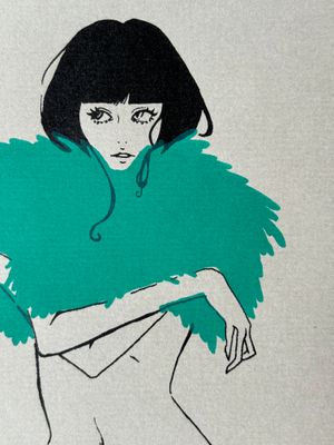 winter coat (green on grey)
