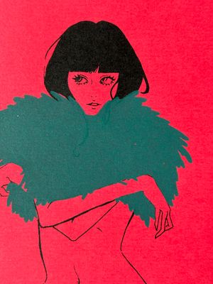 winter coat (green on red)