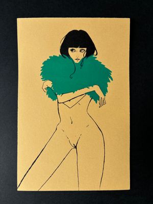 winter coat (green on yellow)