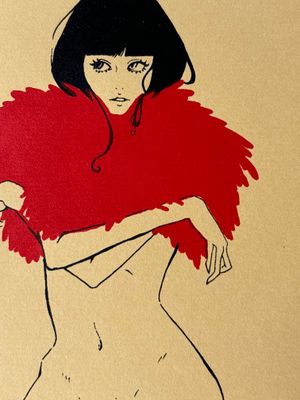 winter coat (red on yellow)
