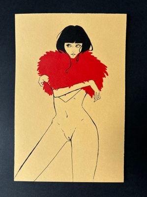 winter coat (red on yellow)